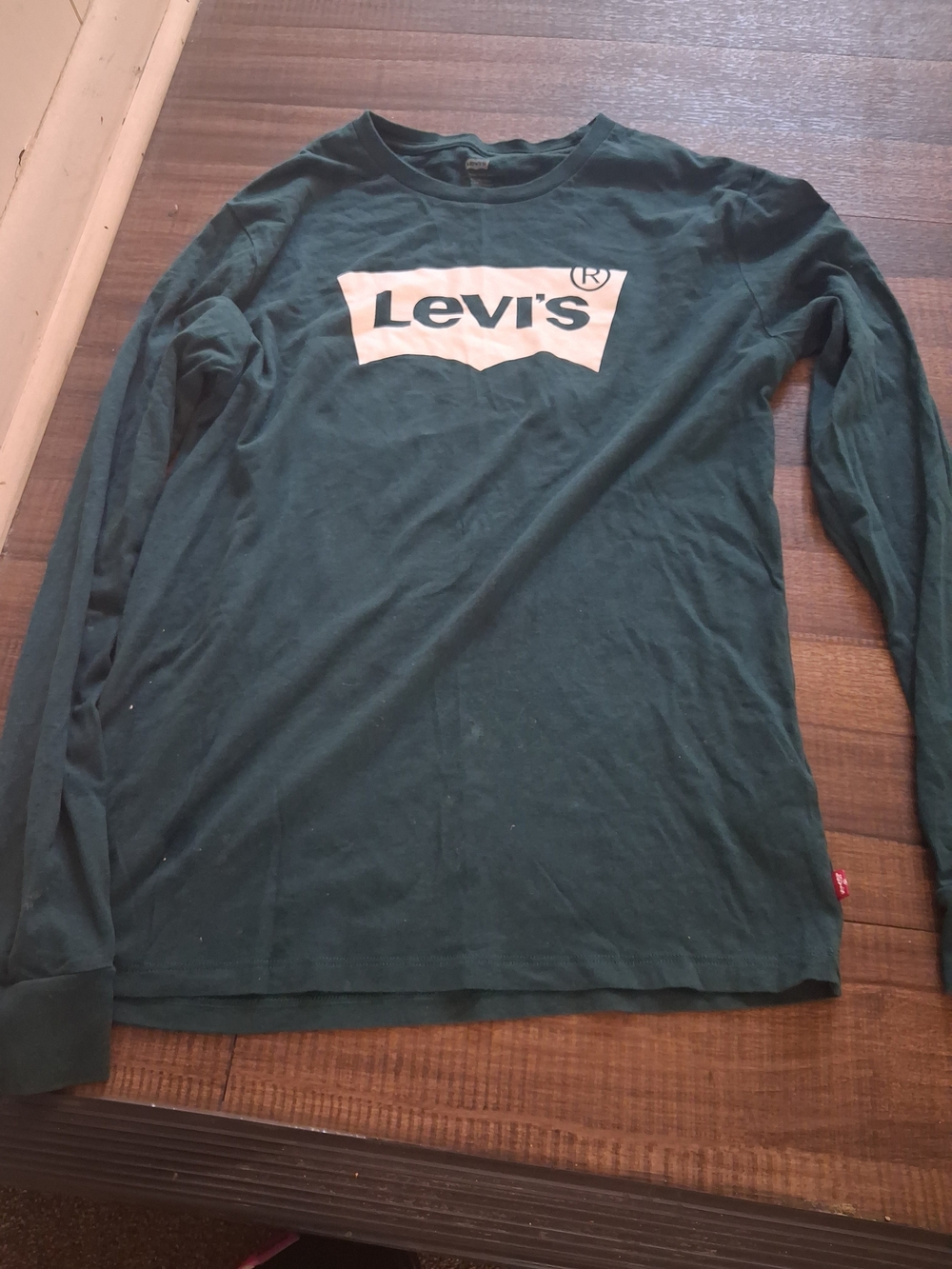 Levi's Forest Green Long Sleeve Logo Tee with White Graphic